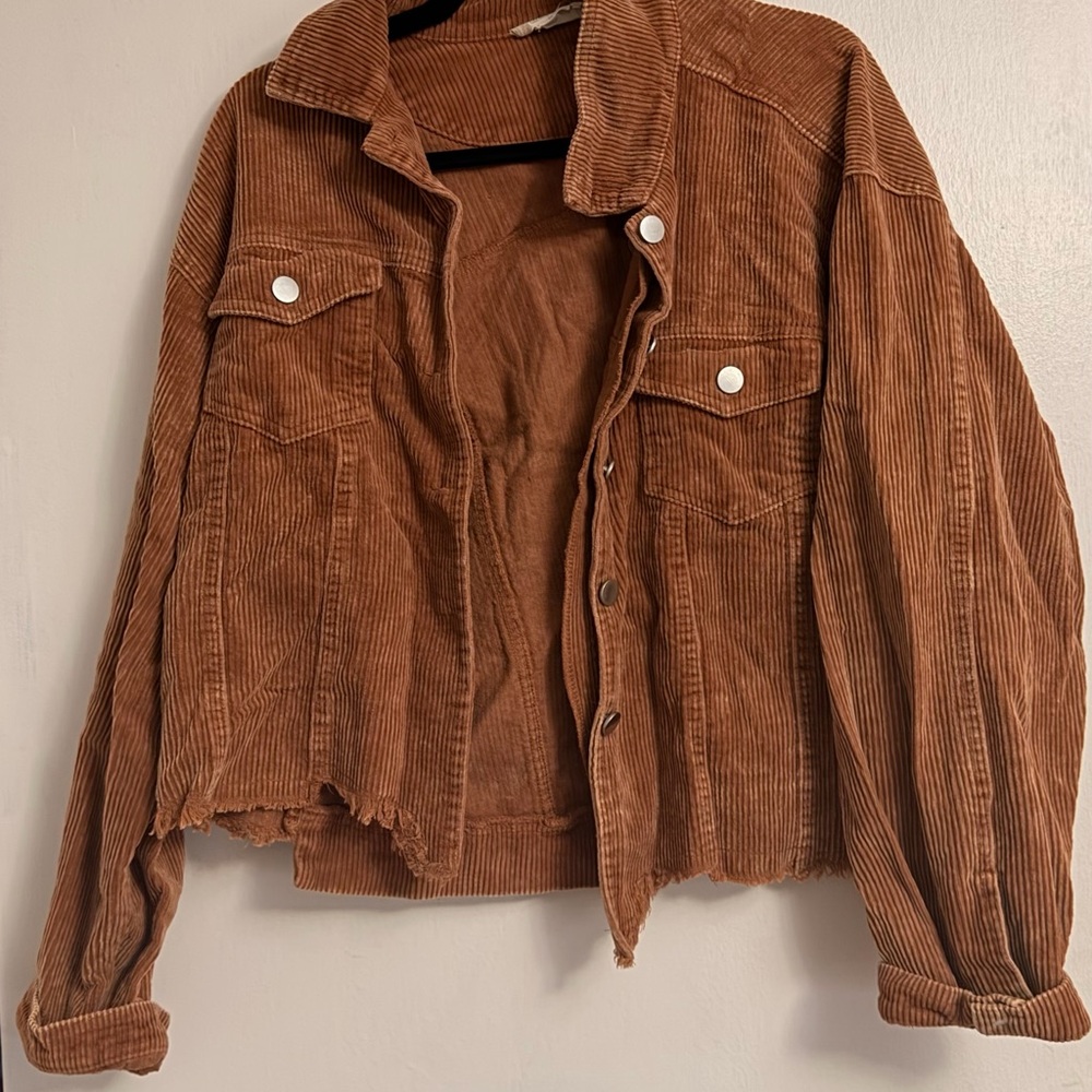 Altar'd State Brown Corduroy Jean Jacket